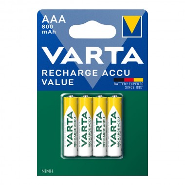 Pila varta recargable accu aaa - lr03 800ma (blister 4 unid.) ø10,5x44,5mm