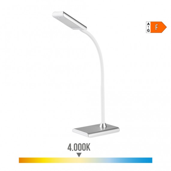 Flexo led sobremesa 7w 400lm 4000k color plata 9x13x33cm edm