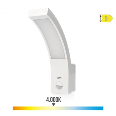 Aplique exterior led 10w 1654lm 4000k ip54 6,6x18,8x25cm con sensor de movimiento edm