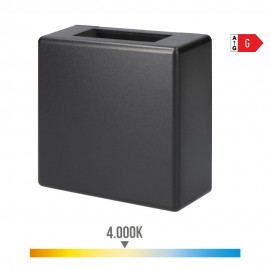 Aplique led cuadrado con 2 proyecciones 3 w 237 lm 4000 k luz dia ip54 11.5 x 11.5 x 5 cm