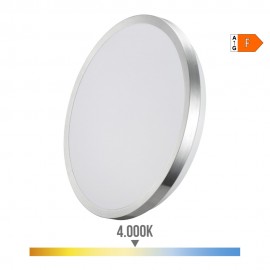 Aplique super led de superficie marco cromado 24 w 4000 k 2490 lm ø38 x 5 cm
