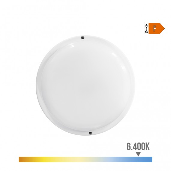 Aplique redondo led 18w 1820lm 6400k ø20,8x4,8cm edm