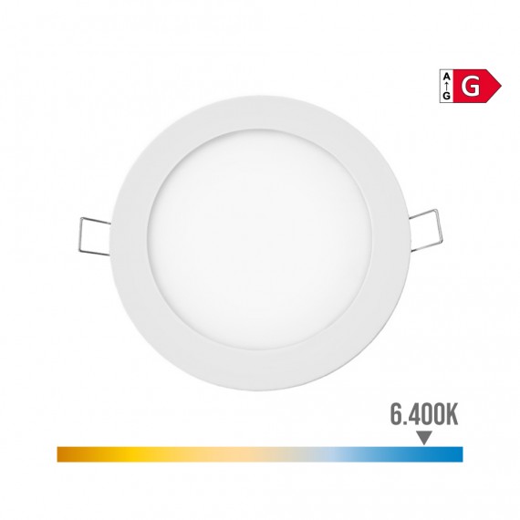 Mini downlight led empotrable redondo 6w 6400k luz fria. color blanco ø11,7cm edm