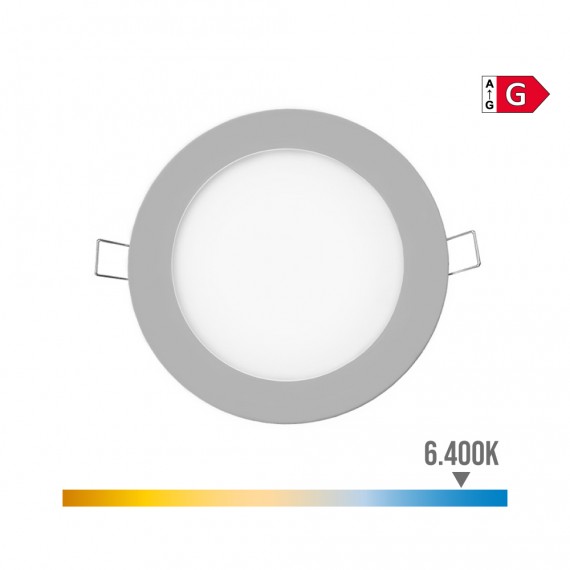 Mini downlight led empotrable redondo 6w 6400k luz fria. color cromo ø11,7cm edm