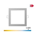 Mini downlight led empotrable cuadrado 6w 6400k luz fria. color cromo 11,7x11,7cm edm