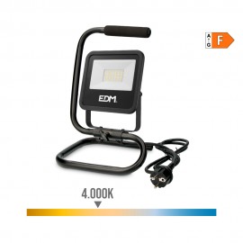 Foco proyector led con pie black series 30 w 2370 lm 4000 k luz día 22 x 21 x 32 cm