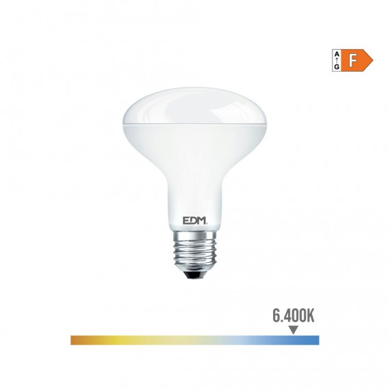 Bombilla reflectora led r90 e27 12w 1154lm 6400k luz fria ø9x12,1cm edm