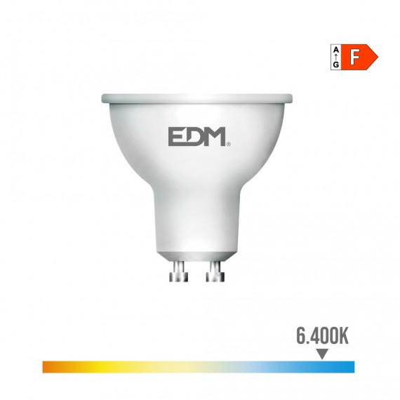 Bombilla dicroica led gu10 7w 550lm 6400k luz fria 45° ø5x5,5cm edm