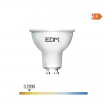 Bombilla dicroica led gu10 7w 600lm 3200k luz calida 120° ø5x5,5cm edm