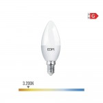 Bombilla vela led e14 5w 400lm 3200k luz calida ø3,5x10cm edm