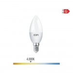 Bombilla vela led e14 5w 400lm 4000k luz dia ø3,5x10cm edm
