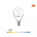 Bombilla esferica led e14 7w 600lm 3200k luz calida ø4,5x8,2cm edm