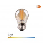 Bombilla esferica con filamento de led cristal vintage e27 4,5w 400lm 2000k luz calida ø4,5x7,8cm edm