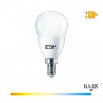 Bombilla esferica led e14 7w 806lm 6500k luz fria ø4,8x9,5cm edm