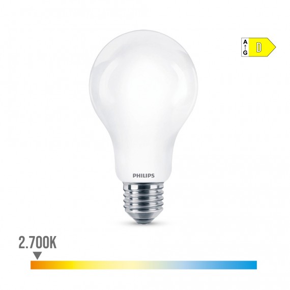 Bombilla standard led e27 13w 2000lm 2700k luz calida ø7x12,1cm. philips