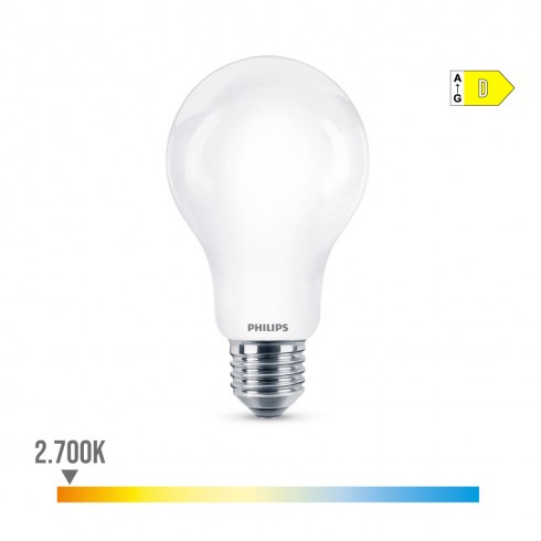 Bombilla standard led e27 13w 2000lm 2700k luz calida ø7x12,1cm. philips
