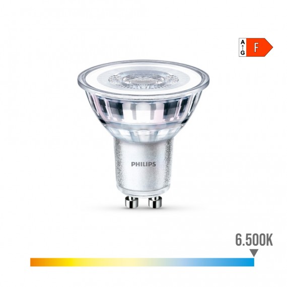 Bombilla gu10 led 4,6w 390lm 6500k luz fria ø5x5,4cm philips