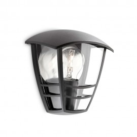 Aplique exterior creek e27 60 w sin bombilla, color negro, mural