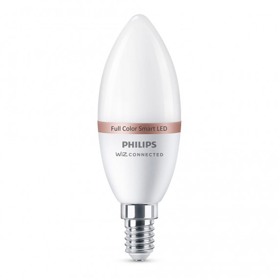 Bombilla led vela e14 4,9w full colors 470lm wifi philips wiz