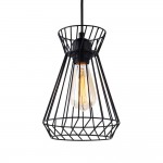 Lampara de techo metalica e27 60w color negro ø19x26x130cm edm