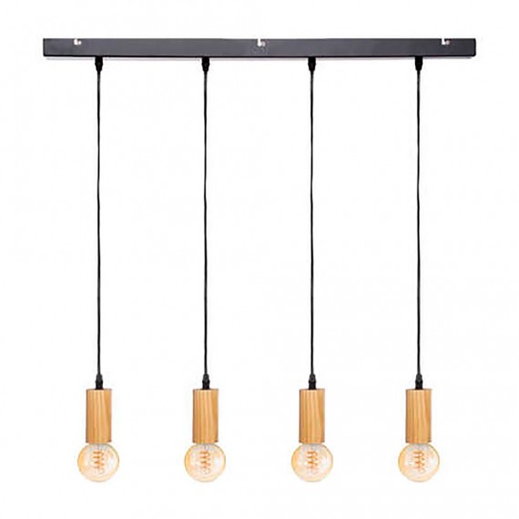Lampara de techo coleccion "ays" e27 60w color negro/beige 110x100cm