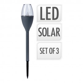 Lamparas solares color gris, 3 unidades