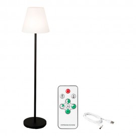 Lámpara de pie para exterior y interior recargable con mando a distancia color blanco y negro 150 cm