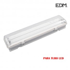 Pantalla fluorescente estanca para tubo de led 2x18w (eq. 36w) 220v 126cm ip65 edm