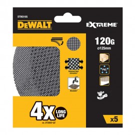 Lijas de malla para lijadoras orbitales ø125 mm, grano 120, pack de 5 uds