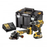 S.of. kit xr 18v taladro percutor + dcg405 amoladora + 2 baterías li-ion 5ah + maletín tstak vi dck2080p2t-qw dewalt