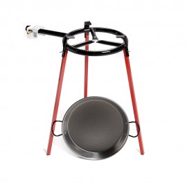 Set paellera pulida ø38 cm con trípode y quemador de gas 300 mm
