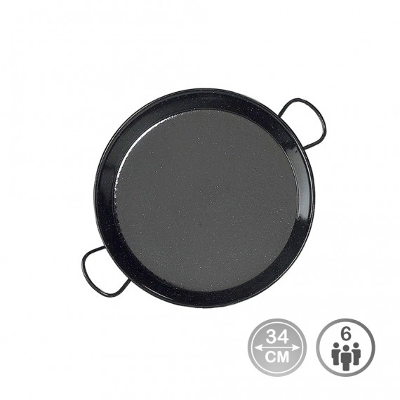 Paellera esmaltada para induccion y vitroceramica ø34cm (6 personas). vaello