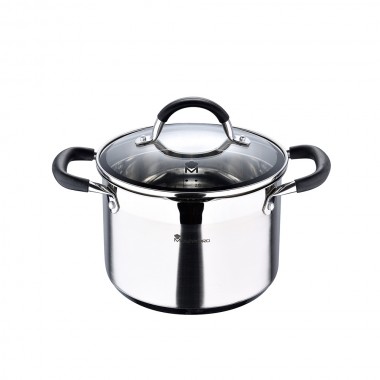 Olla ø20x14cm 4l acero inoxidable con tapa foodies bgmp-1505-bk masterpro