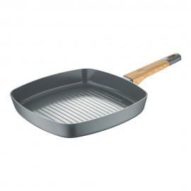 Sarten asadoraluminio prensado ind earth grey 28 x 28 cm