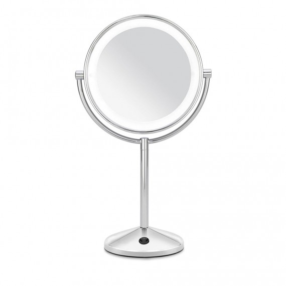 Espejo de maquillaje cromado led x10 aumentos 9436e baybliss