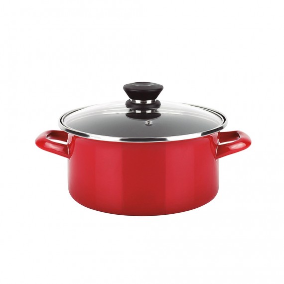Olla optimax + tapa roja acero aisi 430 fagor ø26x14cm