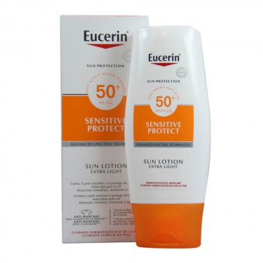 *ult.unidades*eucerin sun protection loción solar 150ml factor 50 piel sensible
