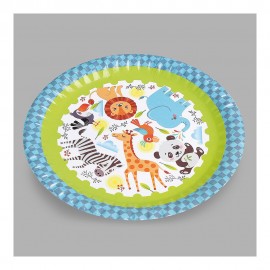Platos de cartón diseño animales ø23 cm, 4 uds