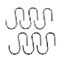Set 6 ganchos "s" lonardo cromados 6,5cm metaltex