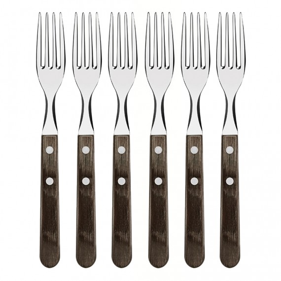 Juego de tenedores jumbo de mesa 6 piezas polywood castaño 20,5cm tramontina