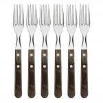 Juego de tenedores jumbo de mesa 6 piezas polywood castaño 20,5cm tramontina