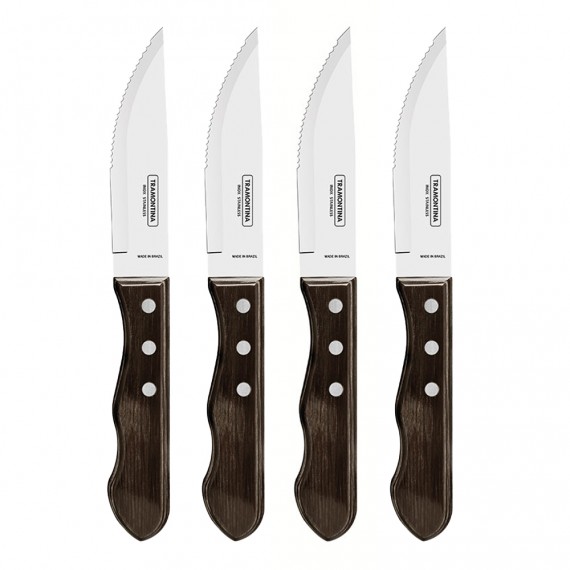 Juego de cuchillos jumbo 4 piezas polywood castaño 12,7cm tramontina