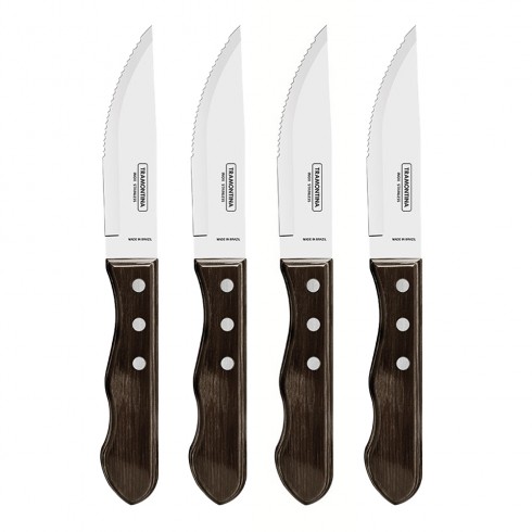 Juego de cuchillos jumbo 4 piezas polywood castaño 12,7cm tramontina