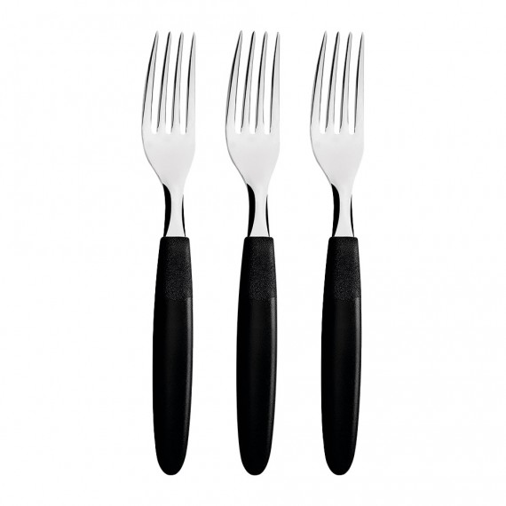 Juego de tenedores de mesa 3 piezas ipanema negro 19,1cm tramontina