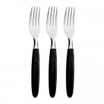 Juego de tenedores de mesa 3 piezas ipanema negro 19,1cm tramontina
