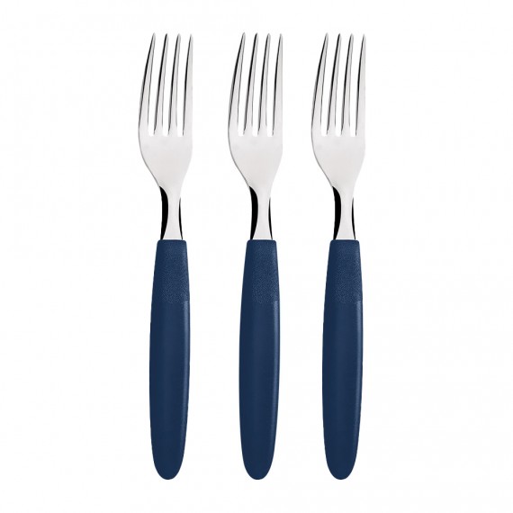 Juego de tenedores de mesa 3 piezas ipanema azul 19,1cm tramontina