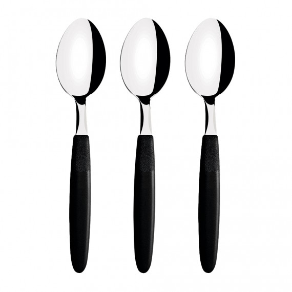 Juego de cucharas de mesa 3 piezas ipanema negro 19cm tramontina