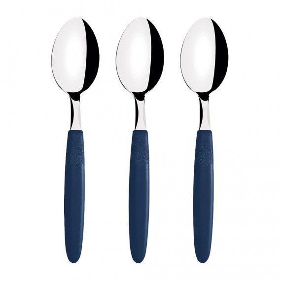 Juego de cucharas de mesa 3 piezas ipanema azul 19cm tramontina