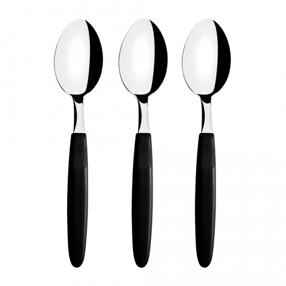 Juego de cucharas para té 3 piezas ipanema negro 13,9cm tramontina