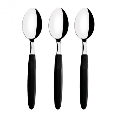 Juego de cucharas para té 3 piezas ipanema negro 13,9cm tramontina
